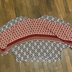 Womens size XL Red, Orange and Black top